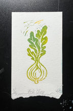 Bok Choy Veggie Linocut Print Group or Single 1x3"-4x4"