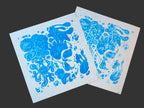 GERMS! Colorful Microbiology Petri dish, Abstract, Geometric, Bacteria, Alien, Space themed Linocut Print, 7.5"x7.5"