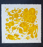 GERMS! Colorful Microbiology Petri dish, Abstract, Geometric, Bacteria, Alien, Space themed Linocut Print, 7.5"x7.5"