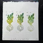 Bok Choy Veggie Linocut Print Group or Single 1x3"-4x4"